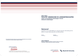 FACULTEIT GENEESKUNDE EN LEVENSWETENSCHAPPEN