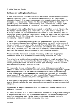 Guidance on walking to school routes