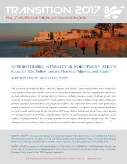 Strengthening stability in northwest africa