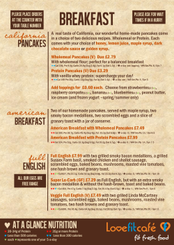 Our Breakfast Menu