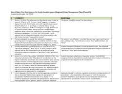 Revisions to the North Coast IRWM Plan, Phase III