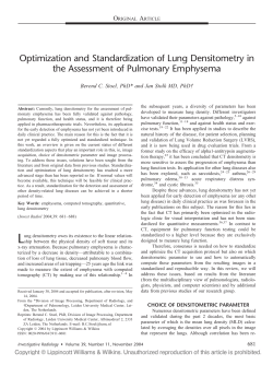 Optimization and Standardization of Lung Densitometry in