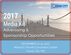 Ocean City 2017 Media Kit - Ocean City Resort Gift Expo