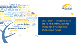 CSO Forum &ndash; Engaging with the Royal Commission into Insfitufional