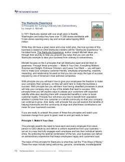 The Starbucks Experience 5 Principles for Turning Ordinary into