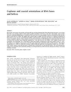Coplanar and coaxial orientations of RNA bases and helices