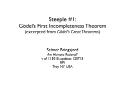 Steeple #1: Godel`s First Incompleteness Theorem