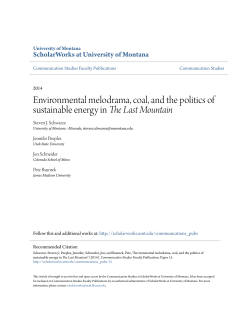 Environmental melodrama, coal, and the politics of sustainable