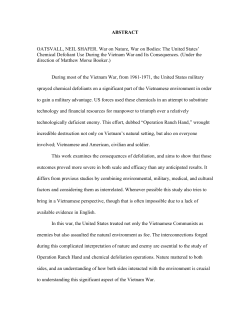 The United States` Chemical Defoliant Use During the Vietnam War