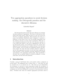Two aggregation paradoxes in social decision making: the