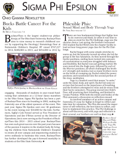 Spring 2014 Newsletter - Sigma Phi Epsilon