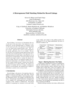 A Heterogeneous Field Matching Method for Record Linkage