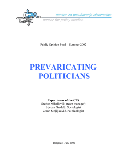 Prevaricating Politicians in Serbia and Montenegro