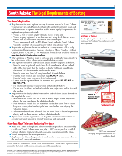 South Dakota:The Legal Requirements of Boating