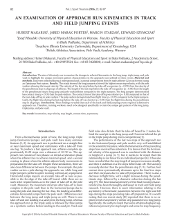 an examination of approach run kinematics in track and field