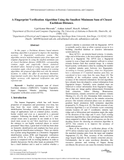 A Fingerprint Verification Algorithm Using the Smallest