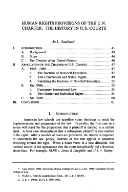 human rights provisions of the un charter: the history in us courts