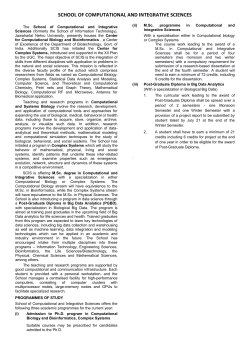 school of computational and integrative sciences