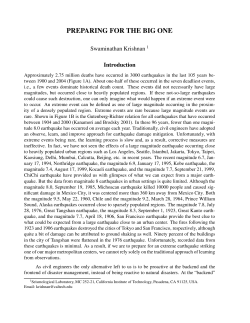 PREPARING FOR THE BIG ONE