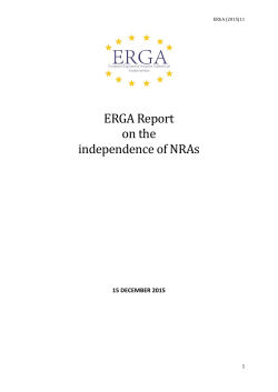 ERGA Report on the independence of NRAs