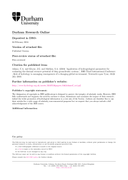 Application of hydrogeological parameters for evaluating the thermal