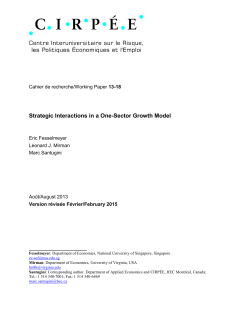 Strategic Interactions in a One-Sector Growth Model