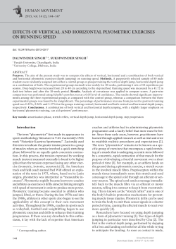EffEcts of vErtical and horizontal plyomEtric ExErcisEs on running