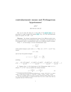contraharmonic means and Pythagorean hypotenuses