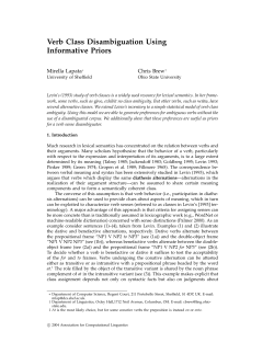 Verb Class Disambiguation Using Informative Priors