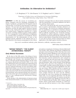 Antibodies: An Alternative for Antibiotics?