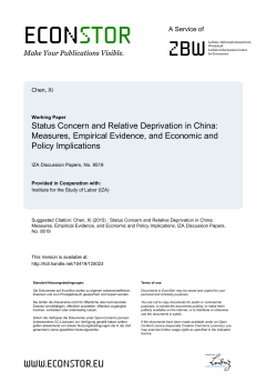 Status Concern and Relative Deprivation in China