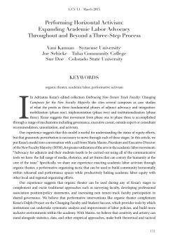 performing Horizontal activism: expanding academic Labor
