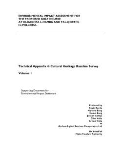 Technical Appendix 4: Cultural Heritage Baseline Survey Volume 1