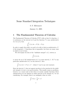 Some Standard Integration Techniques