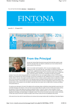 From the Principal - Fintona Girls` School
