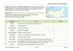 Exploring Russia through anagrams 1