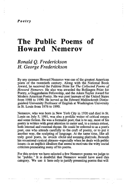 The Public Poems of Howard Nemerov