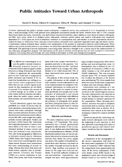 Public Attitudes Toward Urban Arthropods