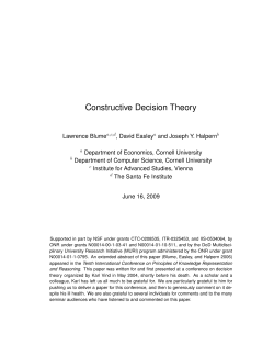 Constructive Decision Theory - David Easley