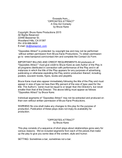 Opposites Attract - &ldquo;One Act Play&rdquo; homepage