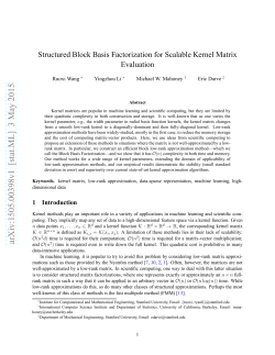Structured Block Basis Factorization for Scalable Kernel Matrix