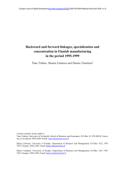Backward and forward linkages, specialization
