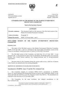 IMO COUNCIL 23rd extraordinary session Agenda item 10 C/ES.23