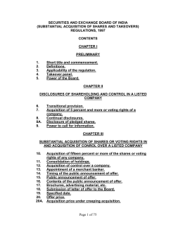 (substantial acquisition of shares and takeovers) regulations, 1997
