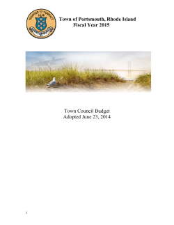 2014-15 Adopted Budget - Town of Portsmouth, RI