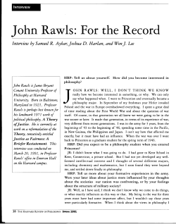 John Rawls: For the Record