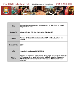 Title Method for measurement of the density of thin films of small