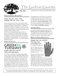 May 2011 - Rosemary Garfoot Public Library