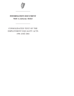 Employment Equality Acts - The Department of Justice and Equality