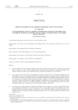 Tobacco Products Directive (2014/40/EU)